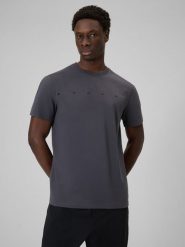 4F T-shirt regular z nadrukiem męski - szary XL. Szare t-shirty męskie 4f, m, bez wzorów, z dzianiny, bez kołnierzyka, bez ramiączek. Za 59.99 zł.