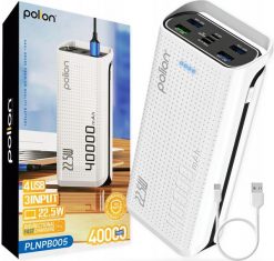 Powerbank 40000mAh 22,5W USB-C USB-A Micro-USB PD QC szybkie ładowanie. Powerbanki Polion. Za 161.00 zł.