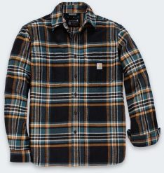 Koszula Flanelowa Carhartt Midweight Pleid BLACK. Czarne koszule męskie Carhartt, m, bez wzorów, bez kołnierzyka, bez ramiączek. Za 265.11 zł.