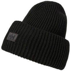 Prążkowana czapka Helly Hansen. Czarne czapki męskie Helly Hansen, bez wzorów, prążkowane. Za 177.00 zł.
