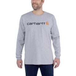 Koszulka sportowa męska z długim rękawem Carhartt. Szare koszulki męskie z długim rękawem Carhartt, m, bez wzorów, sportowe, bez kołnierzyka, bez ramiączek. Za 135.00 zł.