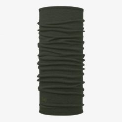Chusta wielofunkcyjna z wełny merynosów Buff Merino Midweight. Zielone szaliki męskie Buff, bez wzorów, z wełny. Za 149.90 zł.