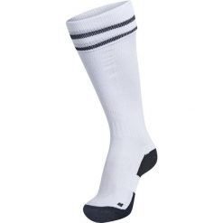 Getry piłkarskie dla dorosłych Hummel Element Football Sock. Białe legginsy męskie HUMMEL, bez wzorów, do piłki nożnej. Za 83.50 zł.