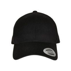 Czapka typu snapback z zakrzywionym daszkiem Flexfit Premium. Czarne czapki męskie FLEXFIT, bez wzorów. Za 129.50 zł.