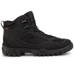 Trekkingi ECCO. Czarne buty trekkingowe męskie ecco, bez wzorów, z gore-texu, sportowe, bez obcasa, bez zapięcia. Za 699.99 zł.