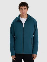 4F Bluza dresowa rozpinana z kapturem męska - granatowa M. Niebieskie bluzy rozpinane męskie 4f, m, bez wzorów, z dresówki, bez ramiączek, z kapturem. Za 229.99 zł.