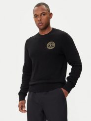Versace Jeans Couture Sweter 79GAFM00 CMH81 Czarny Regular Fit. Czarne kardigany męskie Versace Jeans Couture, l, bez wzorów, z jeansu, bez ramiączek. Za 1,269.00 zł.