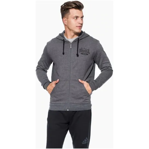 Lonsdale Bluza Evesham , szary, rozmiar M. Szare bluzy z kapturem męskie Lonsdale, m, bez wzorów, z bawełny, z kapturem. W wyprzedaży za 89.99 zł.