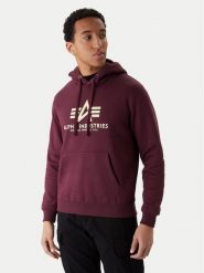 Alpha Industries Bluza Basic 178312 Bordowy Regular Fit. Czerwone bluzy nierozpinane męskie Alpha Industries, m, bez wzorów, z bawełny, bez ramiączek, bez kaptura. Za 299.99 zł.