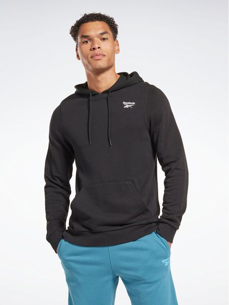 Reebok Bluza Identity Logo HA9273 Czarny Regular Fit. Czarne bluzy nierozpinane męskie Reebok, m, bez wzorów, z syntetyku, bez ramiączek, bez kaptura. Za 99.99 zł.