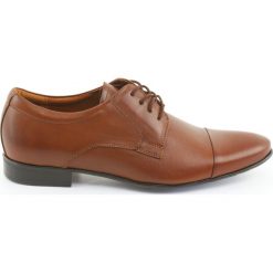 Brązowe Półbuty skórzane wiązane Tur. Brązowe eleganckie półbuty męskie Tur, ze skóry, eleganckie, bez obcasa, bez zapięcia. Za 239.00 zł.