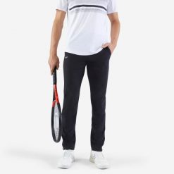 Spodnie tenisowe męskie Artengo Essential. Czarne eleganckie spodnie męskie KUIKMA, bez wzorów, z elastanu, eleganckie. Za 79.99 zł.