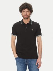 Lacoste Polo PH9875 Czarny Regular Fit. Czarne koszulki polo męskie Lacoste, m, bez wzorów, z bawełny, bez kołnierzyka, bez ramiączek. Za 339.99 zł.