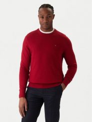 Tommy Hilfiger Sweter MW0MW28046 Czerwony Regular Fit. Czerwone kardigany męskie Tommy Hilfiger, l, bez wzorów, z bawełny, bez ramiączek. Za 519.99 zł.
