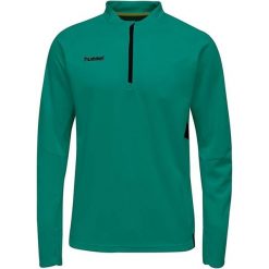 Hummel Tech Move Bluza męska z kapturem półzamek Zielona L. Zielone bluzy nierozpinane męskie HUMMEL, l, bez wzorów, z elastanu, z kapturem. Za 201.99 zł.