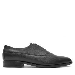 Półbuty BOSS. Czarne eleganckie półbuty męskie Boss, wizytowe, bez obcasa, bez zapięcia. Za 489.99 zł.