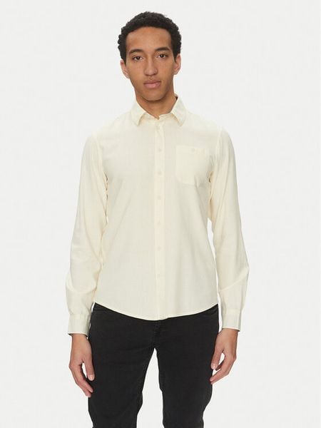 Blend Koszula 20717859 Biały Regular Fit. Białe koszule męskie Blend, m, bez wzorów, ze lnu, bez kołnierzyka, bez ramiączek. Za 99.99 zł.