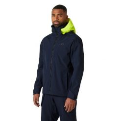 Kurtka wodoodporna Helly Hansen HP Storm Racing. Niebieskie kurtki męskie Helly Hansen, bez wzorów, sportowe, bez ramiączek, bez kaptura. W wyprzedaży za 1,113.50 zł.