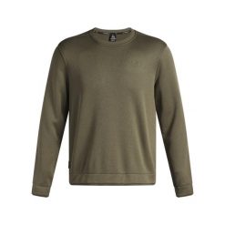 Polarowy sweter Under Armour. Zielone swetry męskie Under Armour, bez wzorów, z polaru, sportowe, bez kołnierzyka, bez ramiączek. Za 330.50 zł.