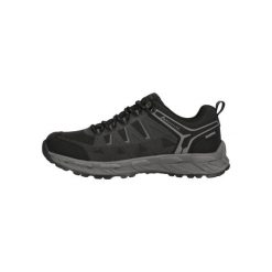 Buty trekkingowe Whistler Cardiff. Czarne buty trekkingowe męskie Whistler, bez wzorów, sportowe, bez obcasa, bez zapięcia. Za 285.00 zł.
