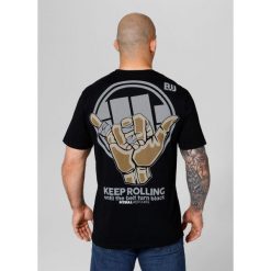 Koszulka sportowa z krótkim rękawem Pitbull West Coast Keep Rolling. Czarne t-shirty sportowe męskie PITBULL, m, bez wzorów, casualowe, bez ramiączek. Za 119.00 zł.
