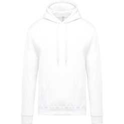 Bluza z kapturem Kariban. Białe bluzy nierozpinane męskie KARIBAN, m, bez wzorów, bez ramiączek, z kapturem. Za 146.50 zł.