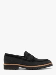 Welurowe mokasyny w stylu casual. Szare mokasyny męskie Ryłko, ze skóry, bez zapięcia. W wyprzedaży za 299.99 zł.