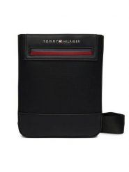 Tommy Hilfiger Saszetka Th Foundation Mini Crossover AM0AM14157 Czarny. Czarne torby męskie na ramię Tommy Hilfiger, bez wzorów, ze skóry. Za 329.99 zł.
