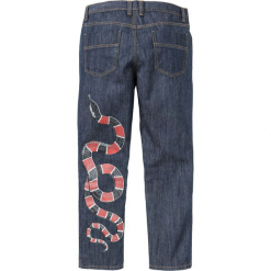 Dżinsy Regular Fit Straight bonprix ciemnoniebieski "stone used". Niebieskie jeansy męskie bonprix, z nadrukiem, z jeansu. Za 129.99 zł.