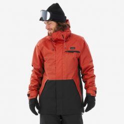 Kurtka snowboardowa męska Dreamscape SNB 100. Czerwone kurtki narciarskie i snowboardowe męskie DREAMSCAPE, na zimę, m, bez wzorów, z materiału, bez kaptura, narciarskie. W wyprzedaży za 199.99 zł.