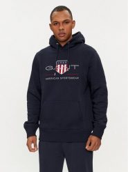 Gant Bluza Archive Shield 2047082 Granatowy Regular Fit. Niebieskie bluzy nierozpinane męskie Gant, m, bez wzorów, z bawełny, bez ramiączek, bez kaptura. Za 499.99 zł.