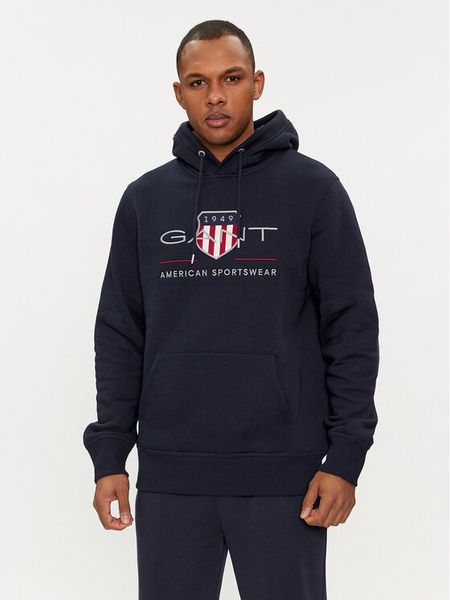 Gant Bluza Archive Shield 2047082 Granatowy Regular Fit. Niebieskie bluzy nierozpinane męskie Gant, m, bez wzorów, z bawełny, bez ramiączek, bez kaptura. Za 499.99 zł.
