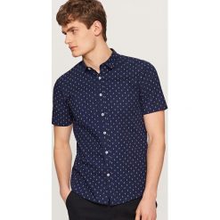 Koszula z mikroprintem slim fit - Granatowy. Koszule męskie marki Reserved. Za 69.99 zł.