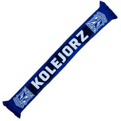 Szalik piłkarski Lech Poznań Kolejorz. Niebieskie szaliki męskie KKS LECH POZNAŃ, bez wzorów, sportowe. Za 44.99 zł.