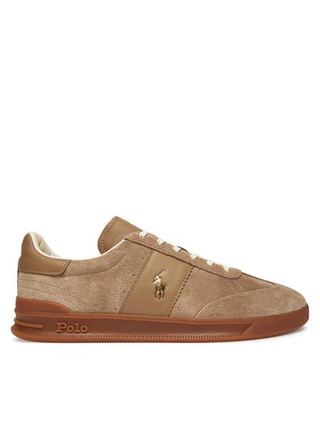 Polo Ralph Lauren Sneakersy Hrt Aera Pp 809978010002 Beżowy. Brązowe buty sportowe na co dzień męskie Polo Ralph Lauren, m, z aplikacjami, ze skóry, bez ramiączek, bez kaptura. Za 469.99 zł.