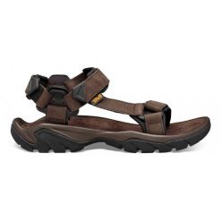 Sandały turystyczne męskie Teva Terra Fi 5 Universal Leather. Brązowe buty zimowe męskie Teva, bez zapięcia. Za 429.99 zł.