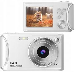 Aparat Cyfrowy Zdjęcia 64mp Filmy 4k / 30fps 18x Zoom Antishake / Xrec Q18 / Biały. Aparaty kompaktowe Xrec. Za 203.28 zł.
