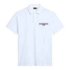 Koszulka polo męska Napapijri E-Aylmer. Białe koszulki polo męskie Napapijri, l, bez wzorów, bez kołnierzyka, bez ramiączek. Za 219.99 zł.
