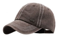 Czapka z Daszkiem, Brązowa z Przeszyciami, Fastryga, Letnia, 100% BAWEŁNA, Przewiewna -Pako Jeans. Brązowe czapki męskie Pako Jeans, na lato, bez wzorów, z bawełny. Za 49.00 zł.