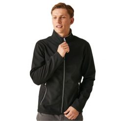 Męska Dwuwarstwowa Kurtka Soft Shell Ascender. Czarne kurtki męskie Regatta, m, bez wzorów, sportowe, bez ramiączek, bez kaptura. Za 155.99 zł.