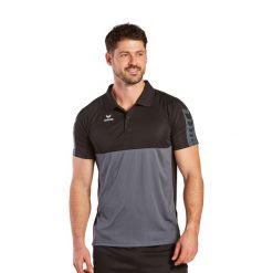 Polo Erima Six Wings. Czarne koszulki polo męskie Erima, xl, bez wzorów, z materiału, klasyczne, bez kołnierzyka, bez ramiączek. Za 178.50 zł.