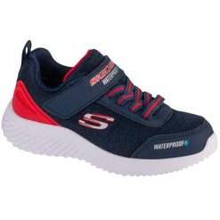 Buty SKECHERS BOUNDER-DRIPPER DROP Niebieski. Niebieskie buty trekkingowe męskie Skechers, bez wzorów, z syntetyku, sportowe, bez obcasa, bez zapięcia. Za 276.31 zł.