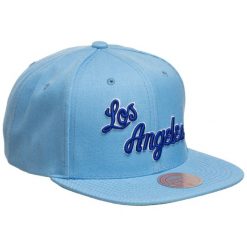 Mitchell & Ness czapka z daszkiem NBA Los Angeles Lakers Team. Niebieskie czapki męskie Mitchell & Ness, bez wzorów, sportowe. Za 159.00 zł.