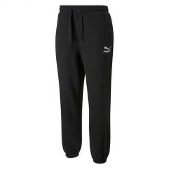 Spodnie sportowe męskie Puma 53559701. Czarne długie spodnie sportowe męskie Puma, bez wzorów, z bawełny, na fitness i siłownię. Za 247.00 zł.