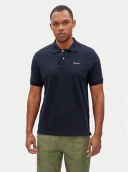 Pepe Jeans Polo Essential PM542298 Granatowy Regular Fit. Niebieskie koszulki polo męskie Pepe Jeans, m, bez wzorów, z bawełny, bez kołnierzyka, bez ramiączek. Za 129.99 zł.