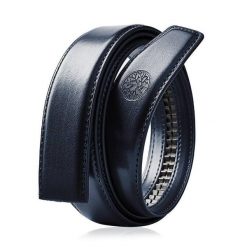 Wymienny pas bez klamry C35 ELITE Granatowy 105. Niebieskie paski męskie Betlewski, bez wzorów, ze skóry. Za 69.99 zł.