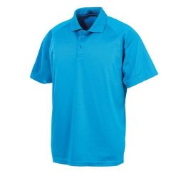 Męska Koszulka Polo Impact Performance Aircool. Niebieskie koszulki polo męskie SPIRO, l, bez wzorów, bez kołnierzyka, bez ramiączek. Za 48.99 zł.