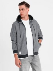 Męska bluza dresowa z kapturem o delikatnej strukturze – czarna V1 - Rozmiar: XXL. Czarne bluzy z kapturem męskie Ombre Clothing, m, bez wzorów, z bawełny, z kapturem. W wyprzedaży za 164.99 zł.