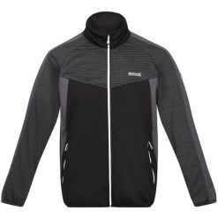 Regatta Yare VI Extol Stretch męska kurtka softshell — wiatroszczelna. Czarne kurtki męskie Regatta, m, bez wzorów, z softshellu, sportowe, bez ramiączek, bez kaptura. Za 235.99 zł.