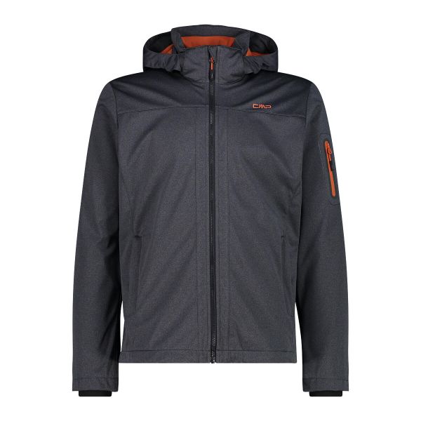 Kurtka turystyczna z kapturem CMP. Czarne kurtki męskie CMP, bez wzorów, sportowe, bez ramiączek, z kapturem. Za 387.55 zł.